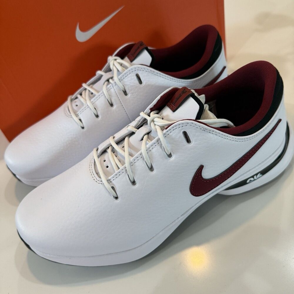 Size 9.5 Nike Air Zoom Victory Tour 3 Men’s Golf Shoes White Maroon DV6798-104